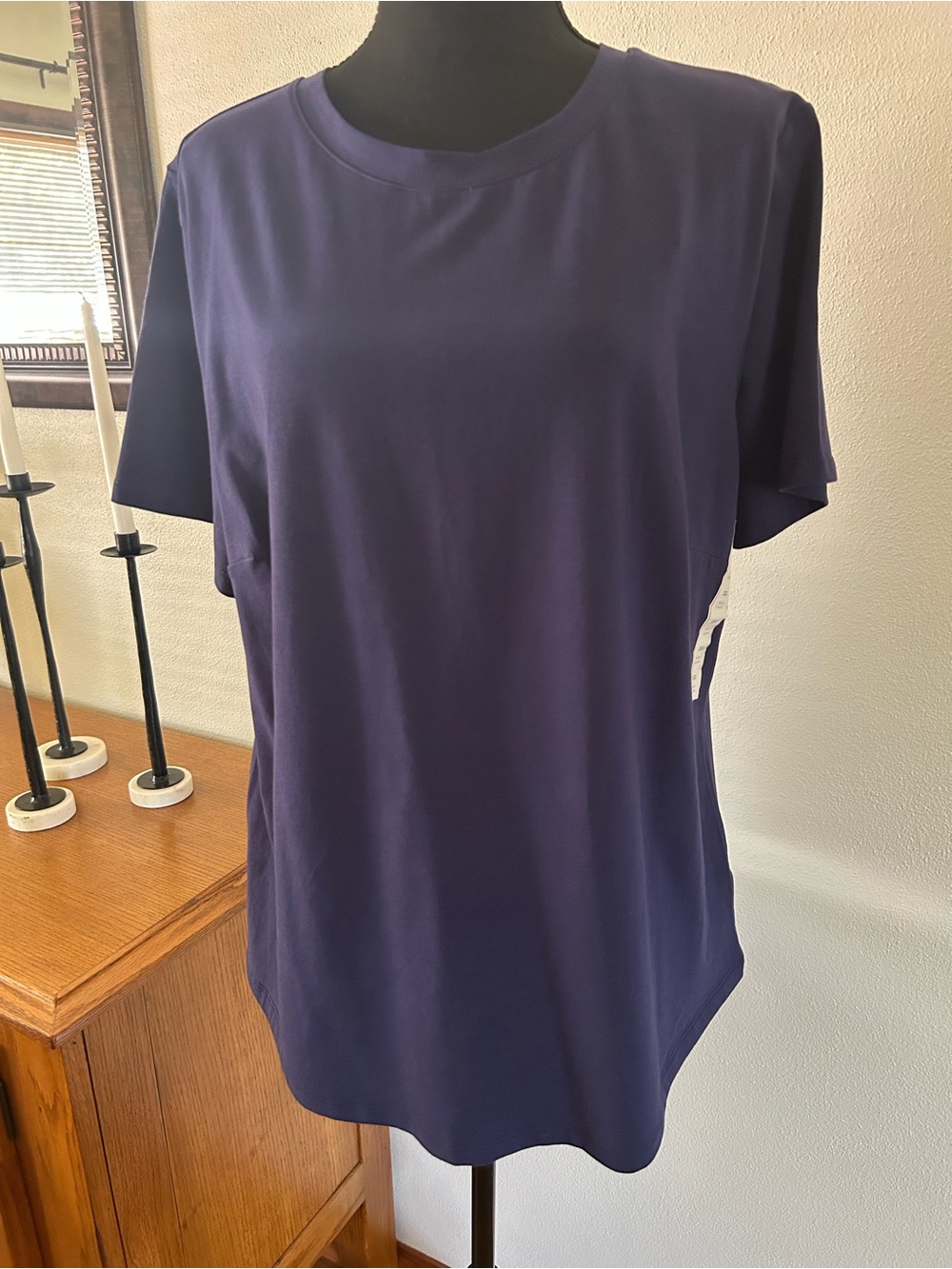 Women's Short Sleeve T-Shirt - A New Day Navy Color
